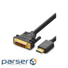 Кабель мультимедійний HDMI M to DVI M 3.0m HD106 black Ugreen (10136)