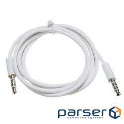 Кабель аудіо-сигнальний Jack 3.5mm 4pin M/M 1.0m,OFC,білий (62.09.8314-1) (62.09.8314-1)