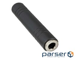 Перехідник аудіо Jack 6.3mm F/F,Stereo 3pin,чорний (62.09.8173-1) (62.09.8173-1)