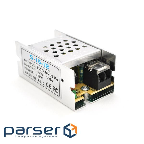 Імпульсний блок живлення 12В 1А (12Вт) перфорований (S-12-12) (S-12-12)