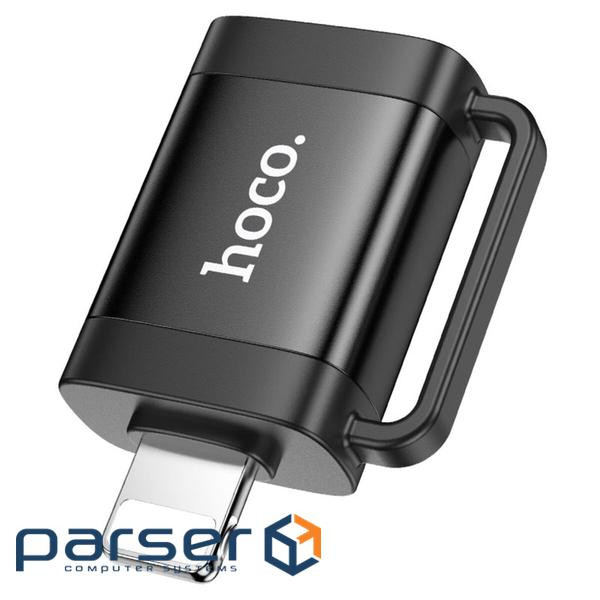 Перехідник OTG Lightning M to USB AF black HOCO (6942007628082)