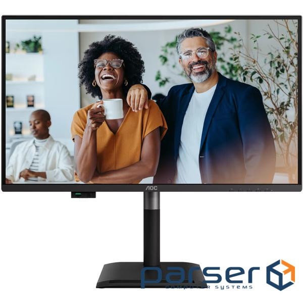 TFT 27" AOC Q27P4CV, QHD, IPS, 120Hz, HDMI, DP, USB-C, RJ-45, USB-hub, HAS, Pivot, колонки, чорний