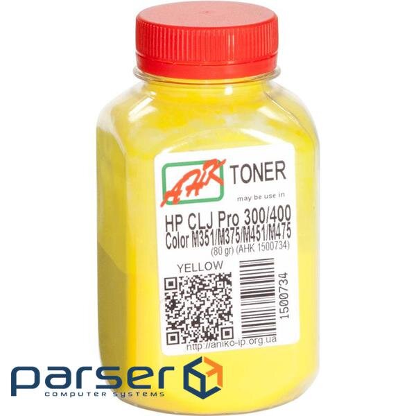 Toner HP LJ Pro300/400, LJ Pro M351/M375/M451/M475, 80г Yellow AHK (1500734)