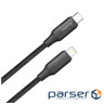 Дата кабель USB-C to Lightning 1.0m PD30W TPE embossed black ColorWay (CW-CBPDCL101-BK)