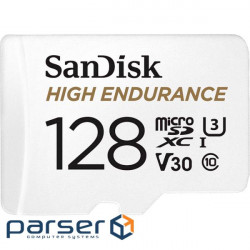 Memory card SANDISK microSDXC High Endurance 128GB UHS-I U3 V30 Class 10 + SD- (SDSQQNR-128G-GN6IA)