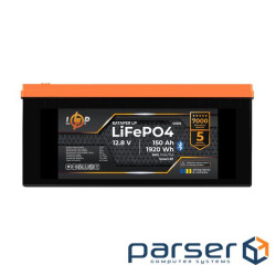 Аккумулятор LP LiFePO4 12,8V - 150 Ah (1920Wh) (BMS 100A/75А) пластик Smart BT (40303)