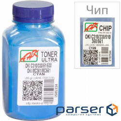 Toner OKI C310/330/510, 80г Cyan+chip AHK (1505338)