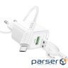 Зарядний пристрій BOROFONE BAS42A Potential USB QC3.0 + cable USB to Micro 5P White (6941991113796)
