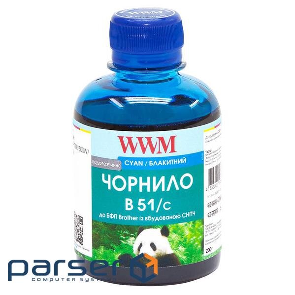 Чорнило WWM Brother DCP-T300/T500W/T700W 200г Cyan Water-soluble (B51/C)