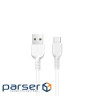 Кабель HOCO X20 USB to Type-C 2A, 3m, PVC, TPE connectors, White (6957531068976)