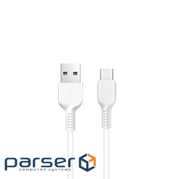 Кабель HOCO X20 USB to Type-C 2A, 3m, PVC, TPE connectors, White (6957531068976)