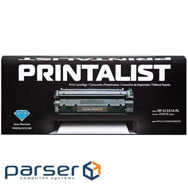 Картридж Printalist HP CLJ CP2025/CM2320, CC531A Cyan (HP-CC531A-PL)
