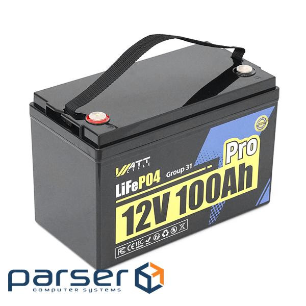 Аккумуляторная батарея WattCycle LiFePO4 WT12V100AH110PRO Bluetooth 12,8V 100Ah, 1,28kWh, BMS110A@4S