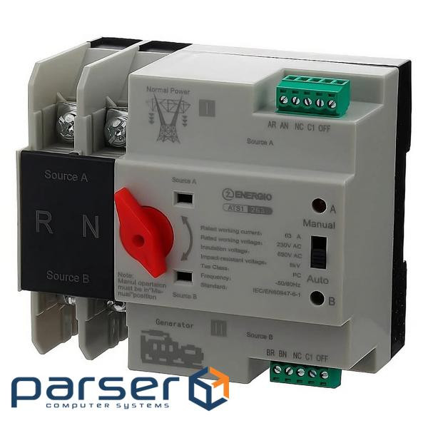 Автомат вводу резерву ATS1 2P 63A (ATS1-263)