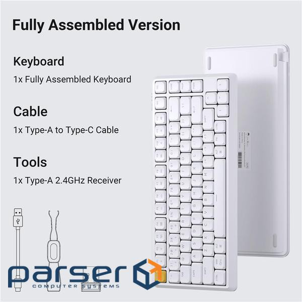 Клавіатура механічна Keychron J1 82Key, K pro Red, WL/BT/USB-A, QMK, Hot-swap, EN/UKR, RG (J1-Q1-UA)