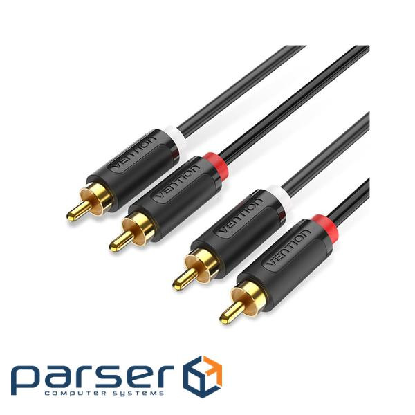Кабель Vention 2хRCA - 2хRCA (M/M), 1.5 м, Black (BCMBG)