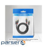 Кабель Vention 2хRCA - 2хRCA (M/M), 1.5 м, Black (BCMBG)