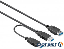 Cable devices Lucom USB3.0 A 1x2 F/M,0.3m Y-form AWG28 3xShielded Cu (25.02.5042-1)