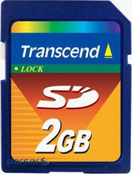 Memory card Transcend 2Gb SD TS2GSDC Карта памяти Transcend SD ёмкость 2048 Мб, размеры: