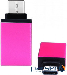 Перехідник USB3.1 Type-C - USB 3.0 AF (OTG) Pink (S0903)
