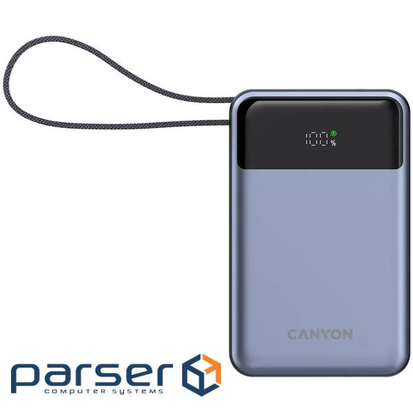 CANYON power bank OnPower 600 built-in cable 20000 mAh PD65W Dark Grey (CNS-CPB600DG)