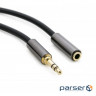 Кабель мультимедійний Jack 3.5mm male/Jack 3.5mm female 3.0m Extradigital (KBA1641)