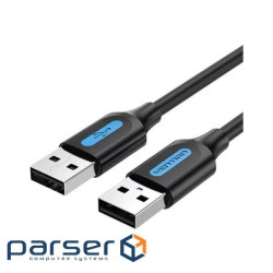 Дата кабель USB 2.0 AM/AM 1.0m black Vention (COJBF)