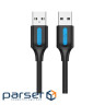 Дата кабель USB 2.0 AM/AM 1.0m black Vention (COJBF)