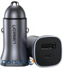 Зарядний пристрій Ugreen 1xUSB-C + 1xUSB 30W car adapter CD130 black (40858)