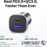 Зарядний пристрій Ugreen 1xUSB-C + 1xUSB 30W car adapter CD130 black (40858)