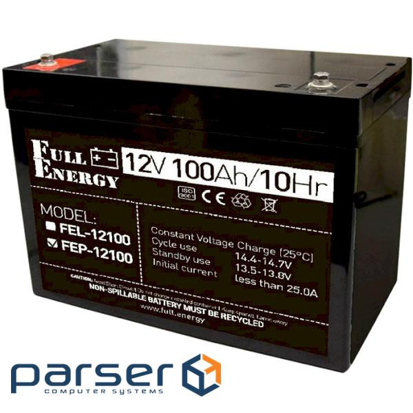 Rechargeable battery FULL ENERGY FEP-12100 (12V, 100Ayr )