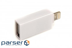 Перехідник PowerPlant OTG USB2.0 to Lightning, White (CA910403)