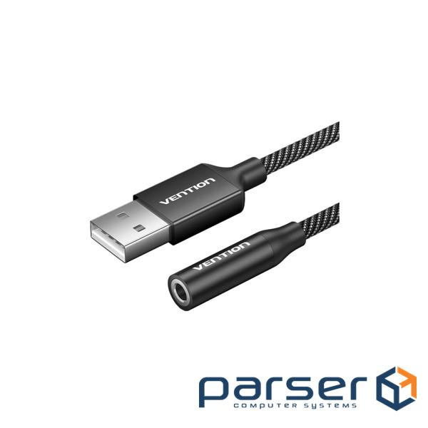 Звукова карта USB AUX jack, TRRS Ear, 0.25 м 96 кГц/24 біт 2-в-1 DSP шумозаглушення Vention (CVEBC)