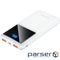 Універсальна мобільна батарея 10000 mAh, Vention, White, 22.5 Вт , Type-C (PD3.0) / 2xUSB ( (FHKW0)
