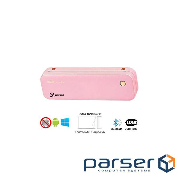 Принтер чеків UKRMARK A40PK А4, Bluetooth, USB, рожевий (900798)
