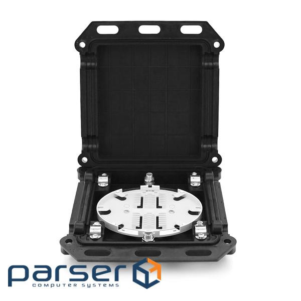 Муфта оптична Merlion ML-OP-F007-12C, герметична, 4 введення, 1 касета, до 12 зварок, матеріал PC PC