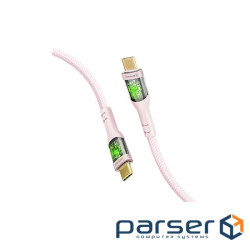 Дата кабель USB-C to USB-C 1.2m 60W PD TransLine-CC pink Promate (transline-cc.pink)