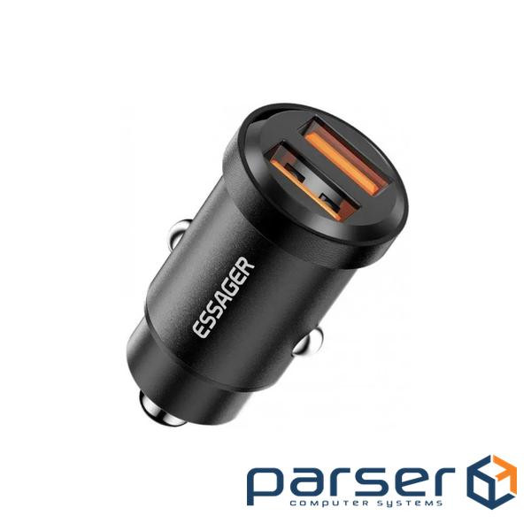 Зарядний пристрій Essager 2xUSB 30W black (ECC2A-TL01)