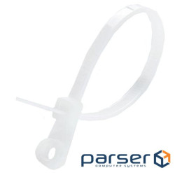 Стяжка кабельная с кольцом белая (пач. 100шт.) APRO 3х100 (APRO 3х100шт)