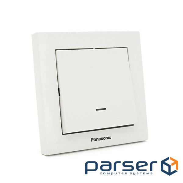 Вимикач Panasonic Karre Plus 55 одноклавішний з підсвічуванням, білий (WDTC90022WH-UA1)