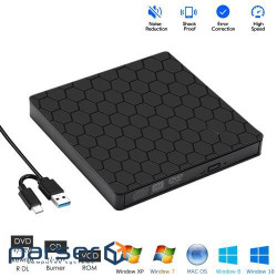 Зовнішній оптичний привід Maiwo DVD+-R/RW, CD-RW, USB 3.0 Type-A/Type-C записуючий, пластик (K529) (K529)
