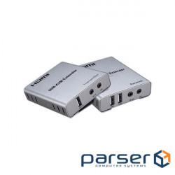 Перехідник аудіо-відео HDMI M/F (over RJ45),x1 60m 1080p +USB KVM extender,сірий (62.09.8190-1) (62.09.8190-1)