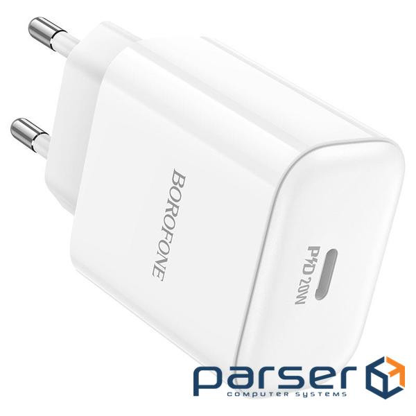 СЗУ BOROFONE BA81A 110-240V, PD20W, USB-C, 20W, White, Box (BOROFONE BA581AW)