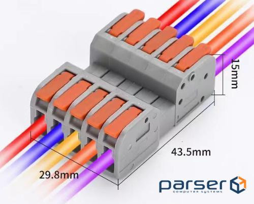 Клема роз&apos,ємна з натискними затискачами 5-провідна DF-2604D, 5-pin, 250V, 32A, 0 (DF-2604D / 5)