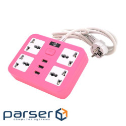 Мережевий фільтр живлення Voltronic TВ-Т15, 4роз, 3*USB Pink (ТВ-Т 15-Pink) (ТВ-Т15-Pink)