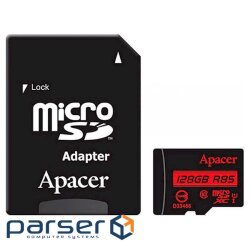 Memory card APACER microSDXC 128GB UHS-I Class 10 + SD-adapter (AP128GMCSX10U5-R)