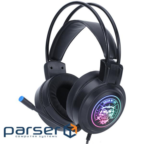 Ігрова гарнітура XTRIKE ME GH-516, USB7.1, статичне RGB, кабель 2м, чорна