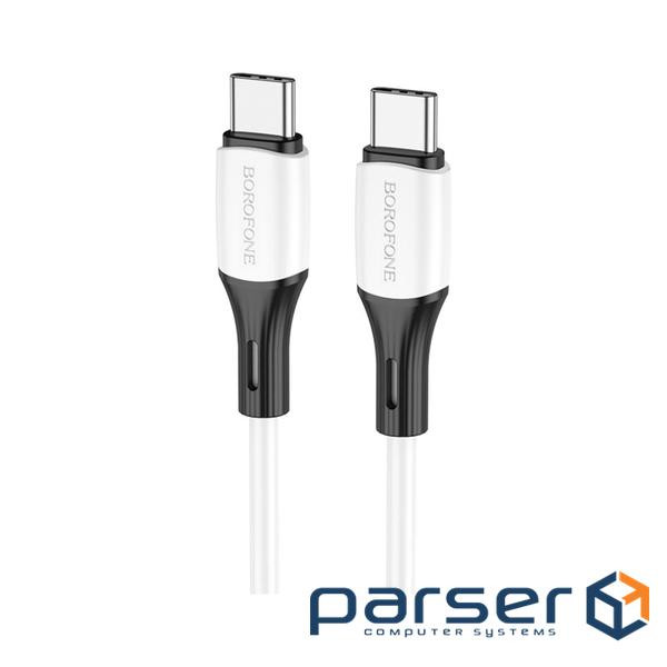 Дата кабель USB-C to USB-C 1.0m BX79 3A White BOROFONE (BX79CCW)