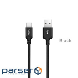 Кабель HOCO X14 USB to Type-C 3A, 1m, nylon, aluminum connectors, Black (6957531062868)