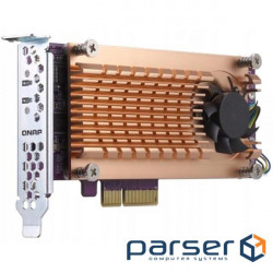 Адаптер QNAP Dual M.2 22110/ 2280 PCIe NVMe SSD expansion (QM2-2P-244A)